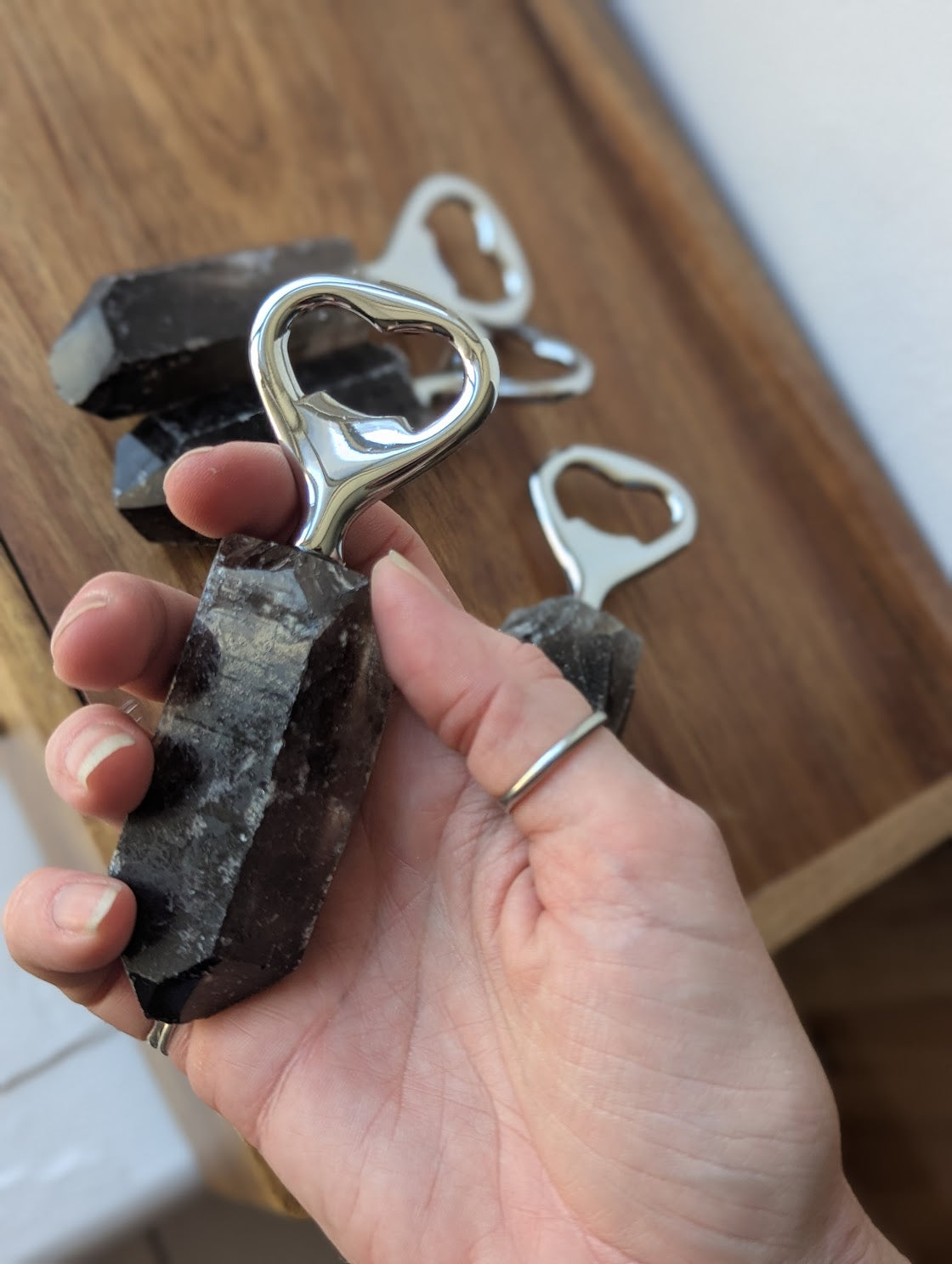 Raw Smoky Quartz Bottle Opener