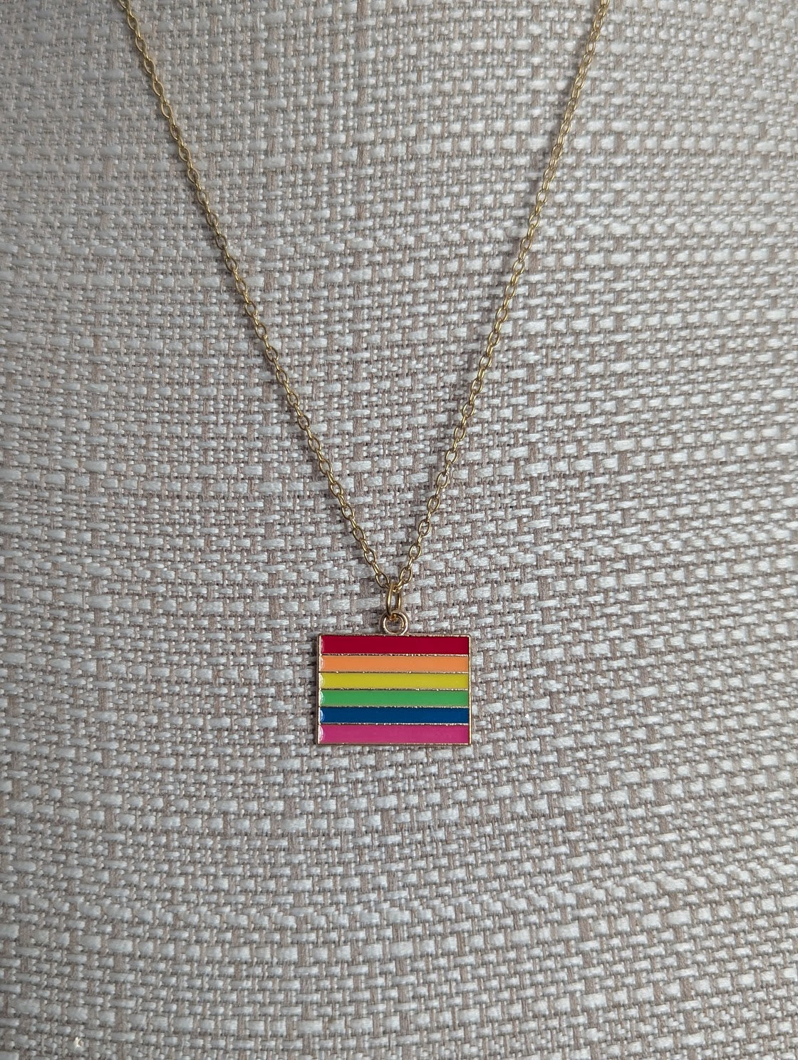 Rainbow Pride Gold Necklace 19" Chain (Various Styles Available)