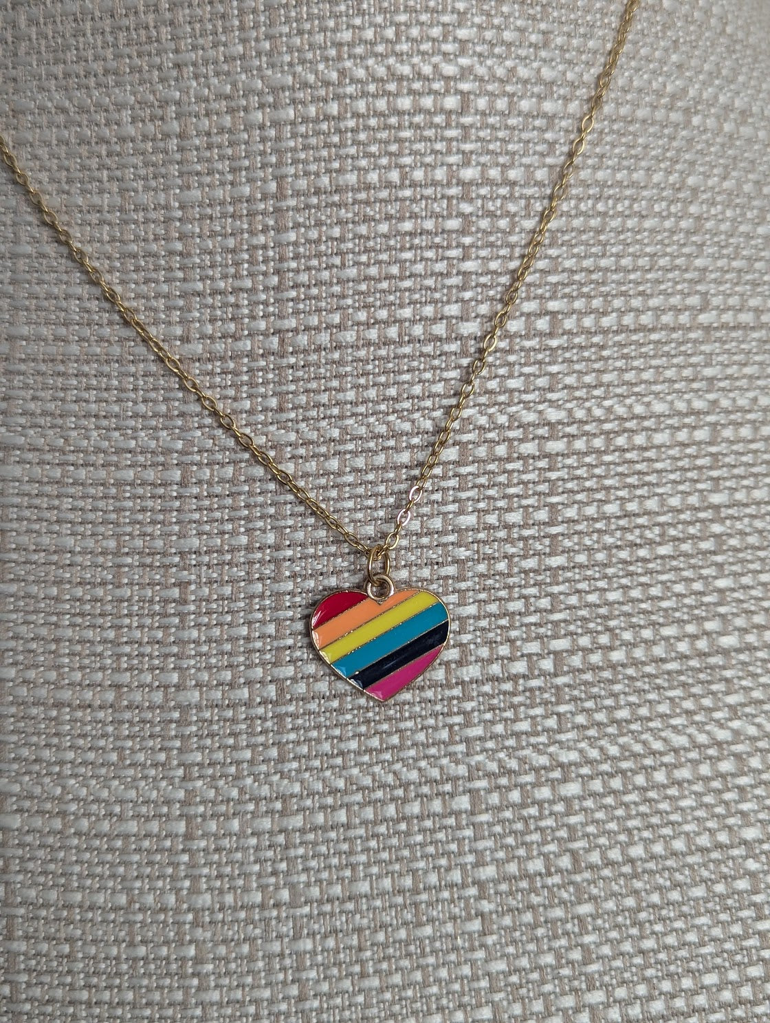 Rainbow Pride Gold Necklace 17" Chain (Various Styles Available)