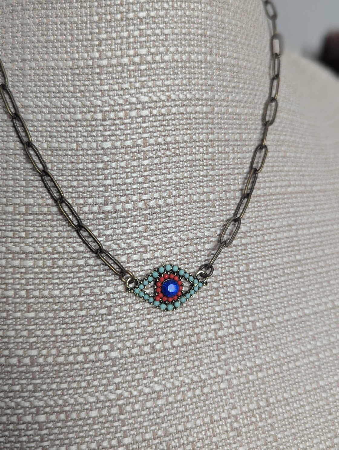 Brass Crystal Evil Eye