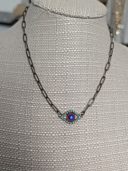 Brass Crystal Evil Eye