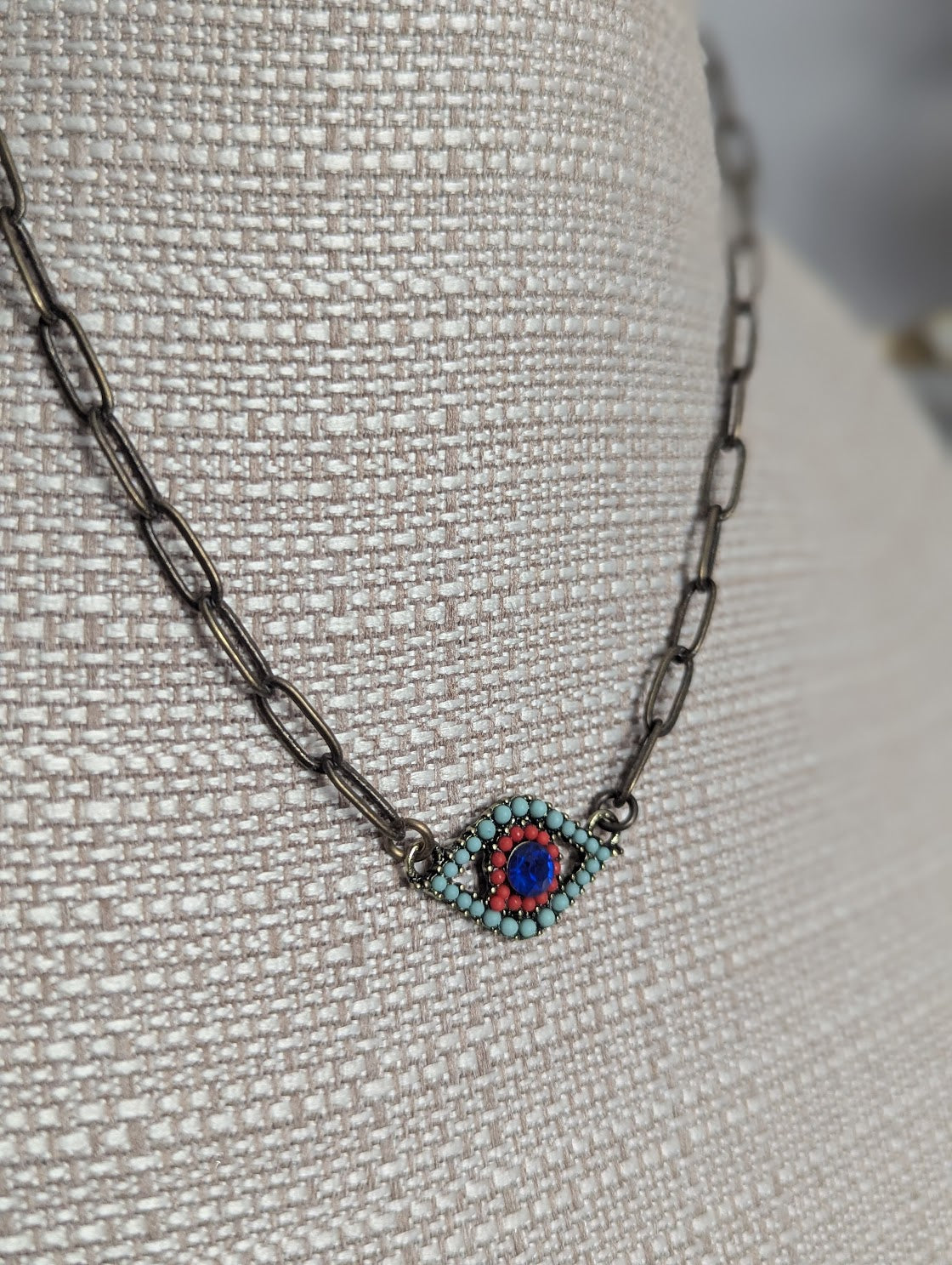 Brass Crystal Evil Eye
