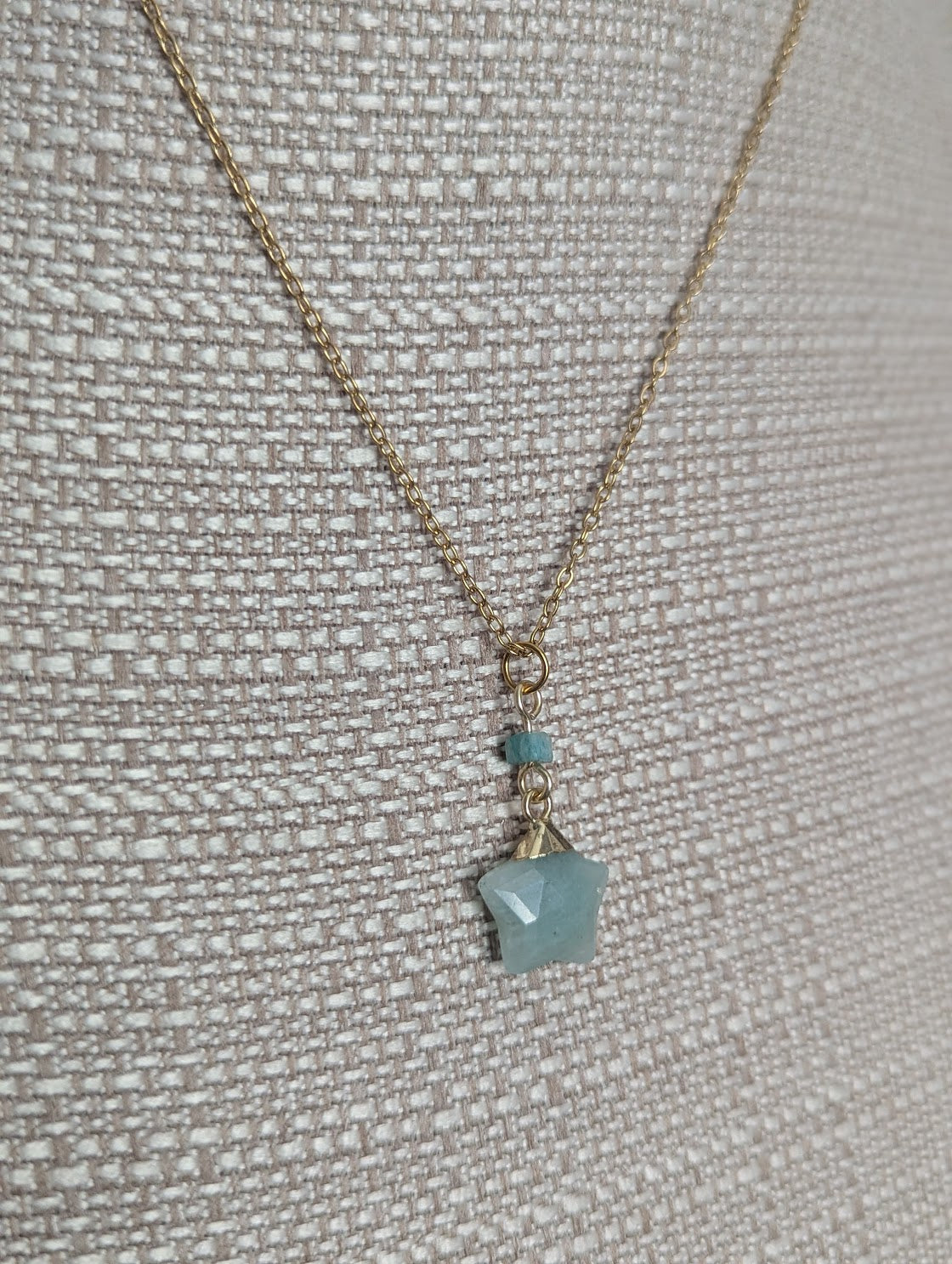 Amazonite Star Gold Necklace