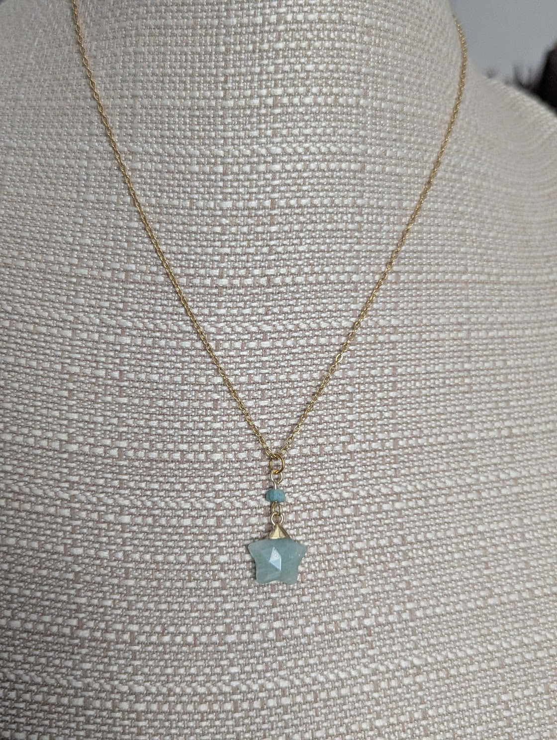 Amazonite Star Gold Necklace