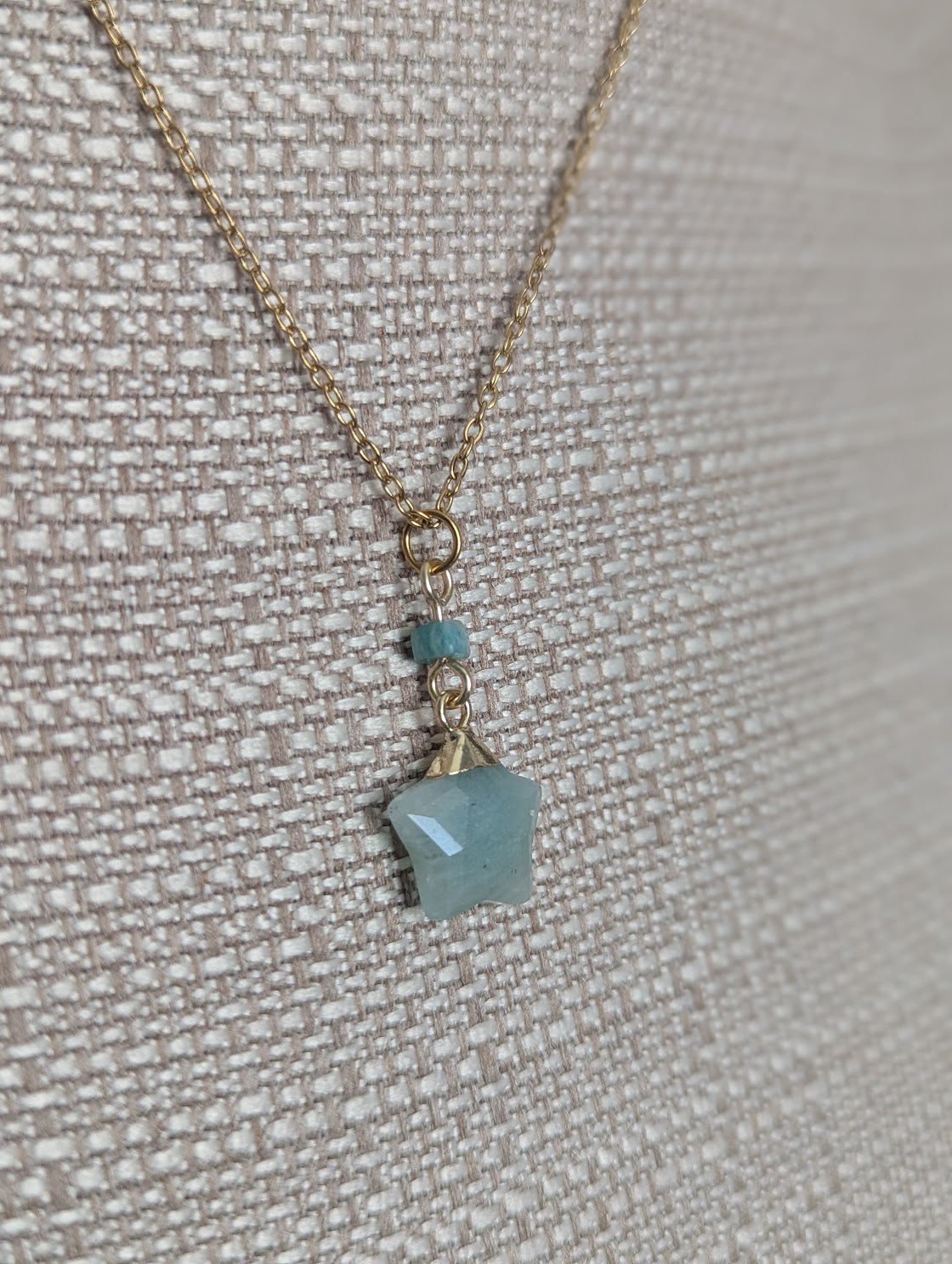 Amazonite Star Gold Necklace