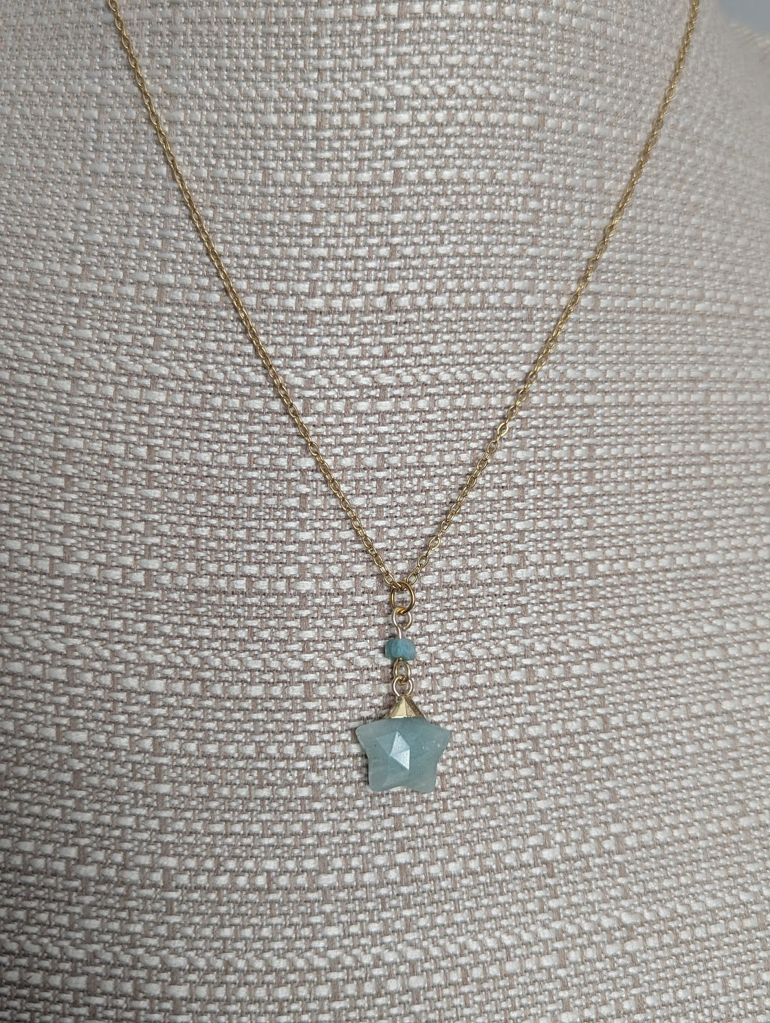 Amazonite Star Gold Necklace