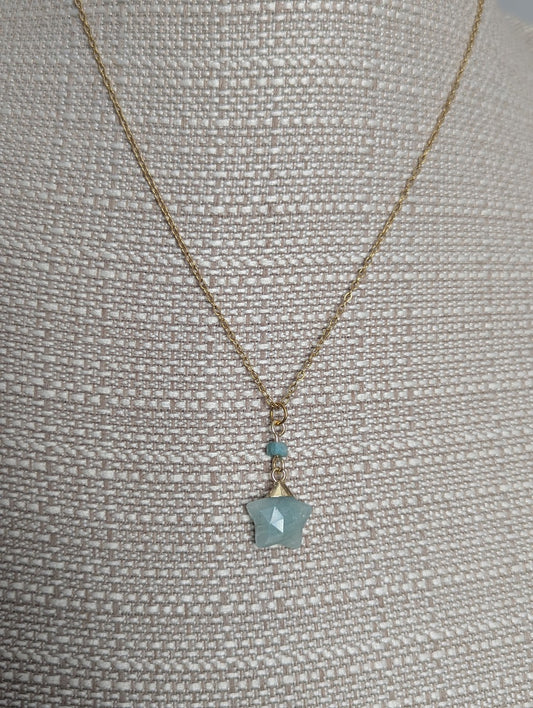 Amazonite Star Gold Necklace