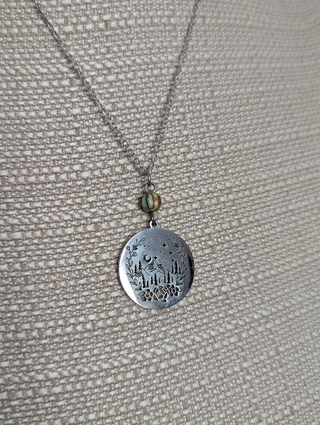 Mountainscape Stainless Steel Necklace (Silver or Gold)