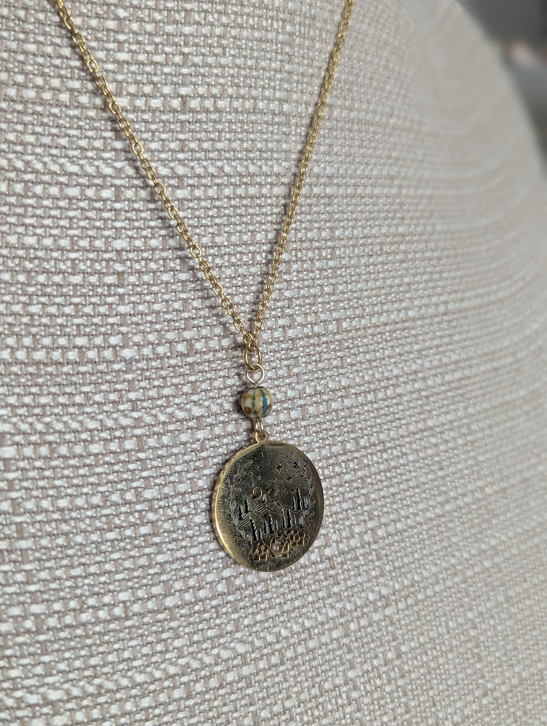 Mountainscape Stainless Steel Necklace (Silver or Gold)