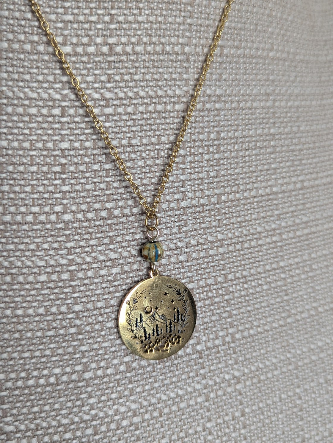 Mountainscape Stainless Steel Necklace (Silver or Gold)