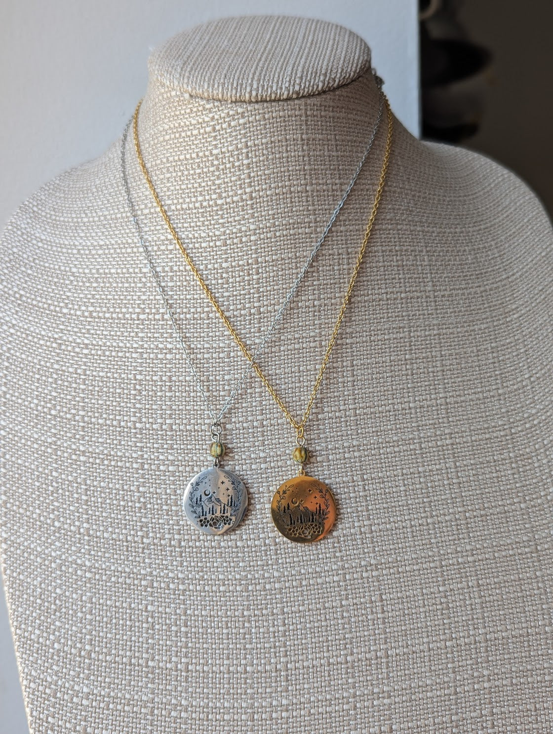 Mountainscape Stainless Steel Necklace (Silver or Gold)