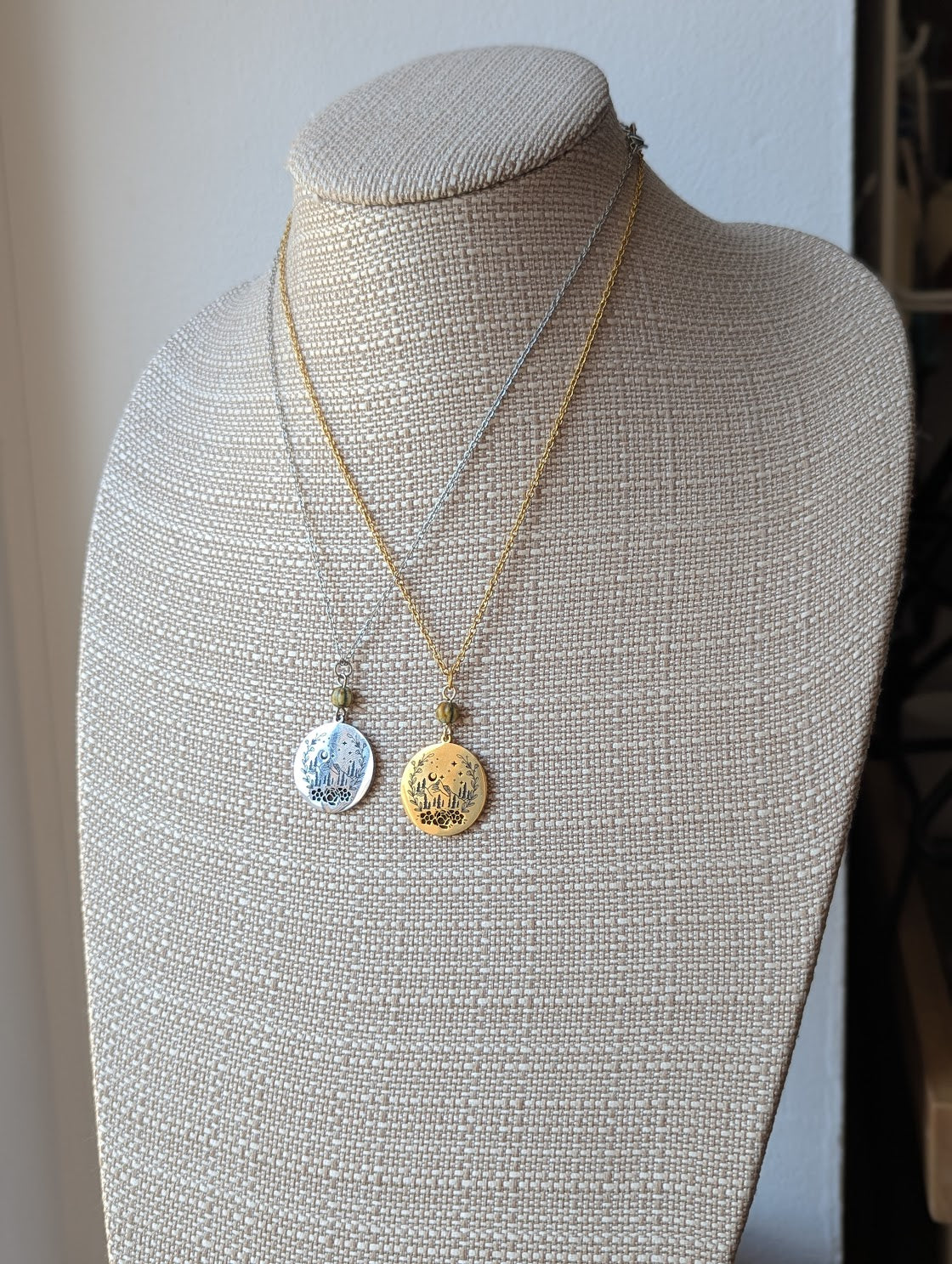 Mountainscape Stainless Steel Necklace (Silver or Gold)