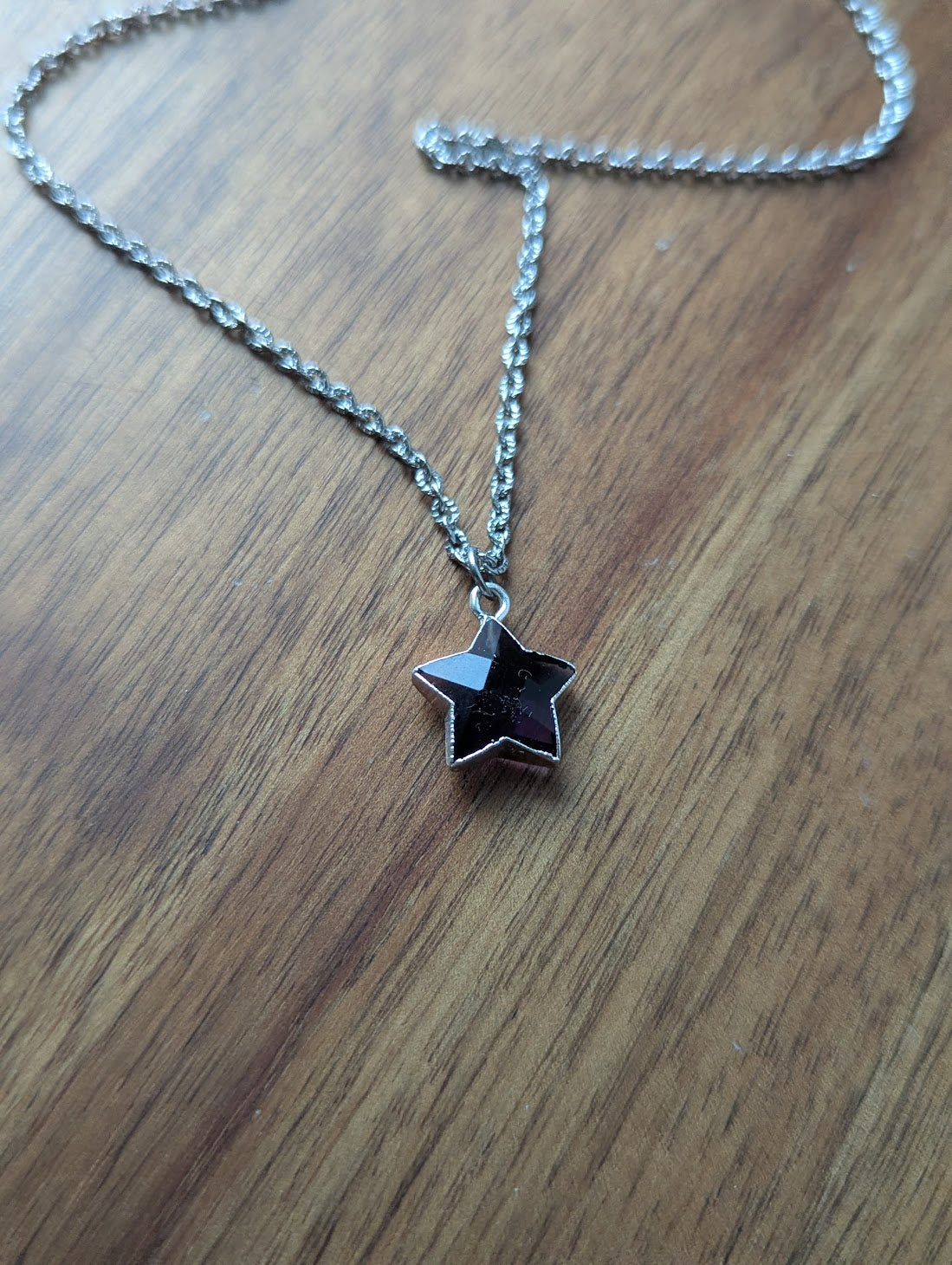 Faceted Amethyst Star Silver Necklace