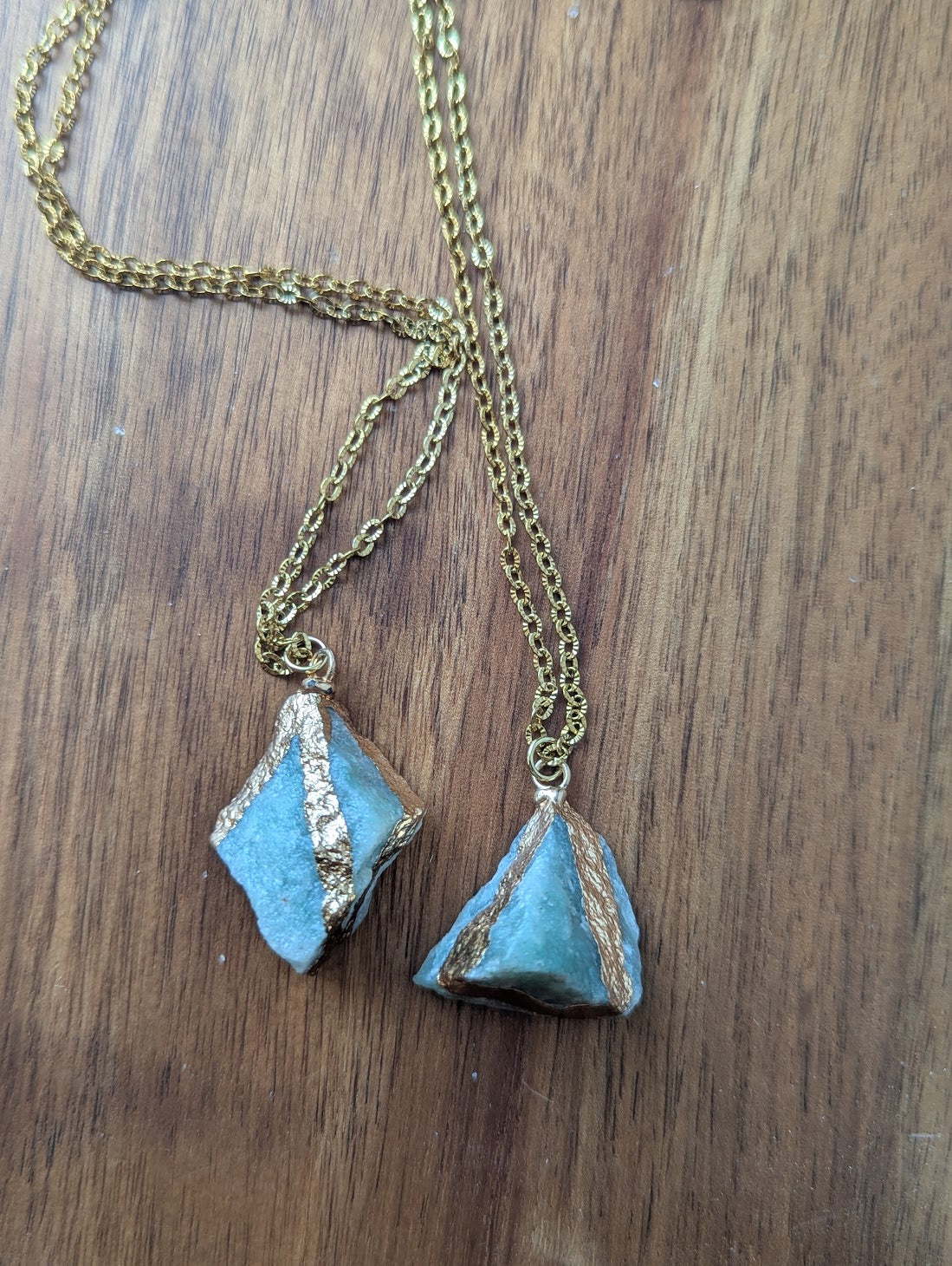 Raw Amazonite Gold Necklace