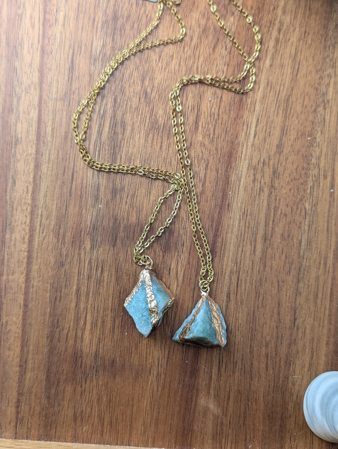 Raw Amazonite Gold Necklace