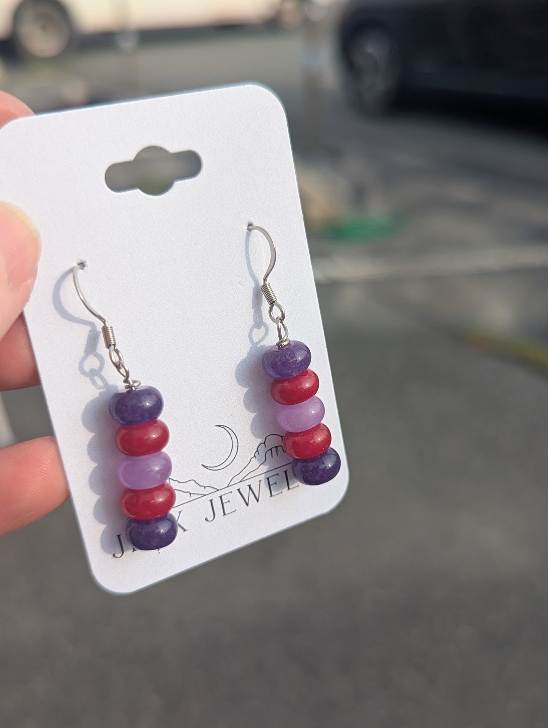 Purple and Pink Drop Earrings