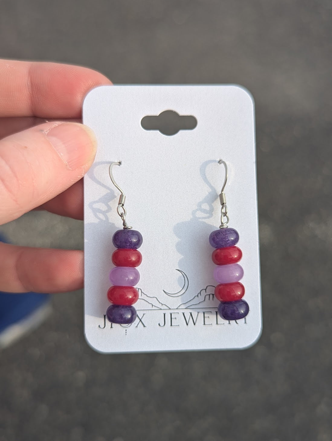 Purple and Pink Drop Earrings