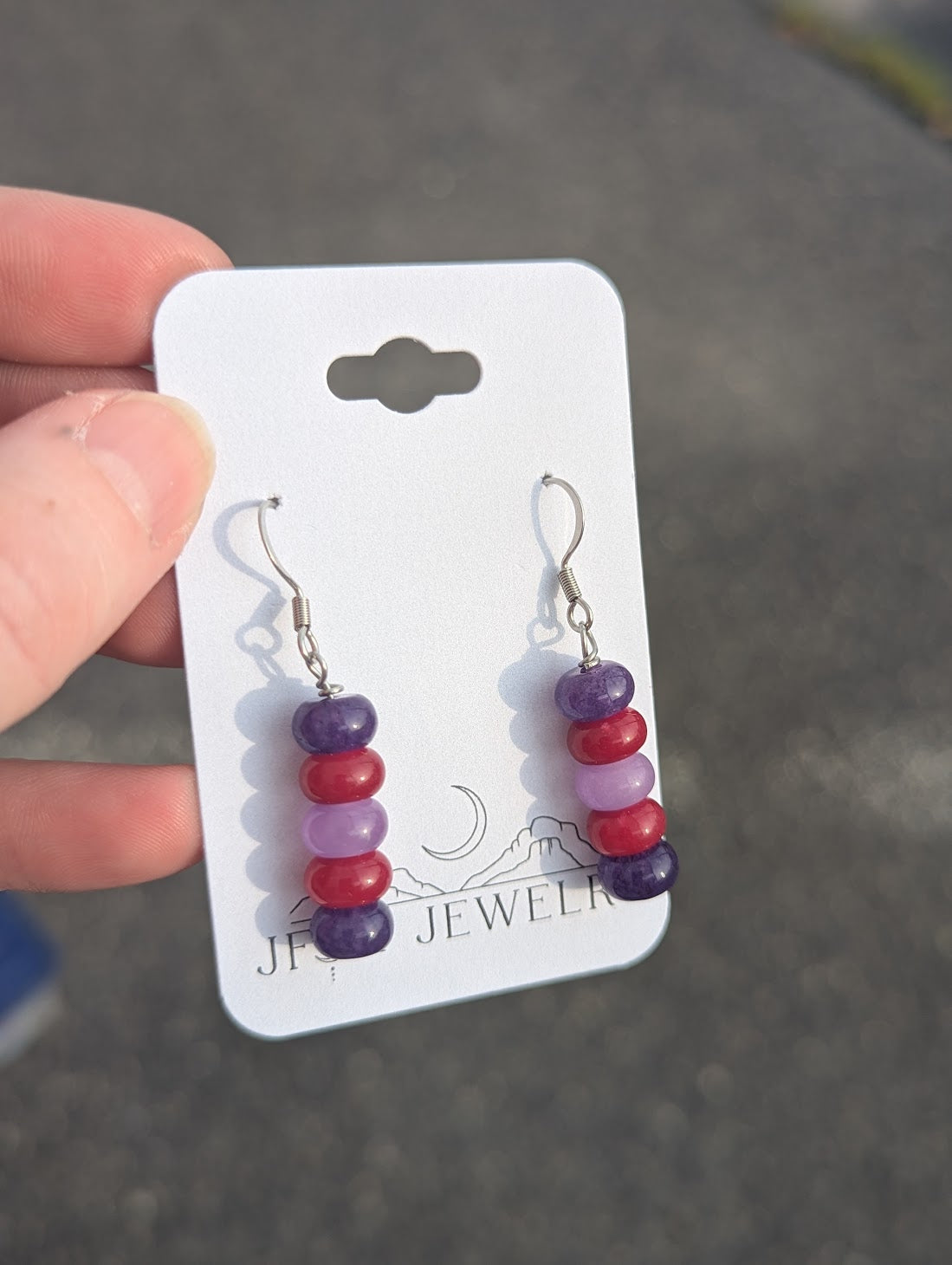 Purple and Pink Drop Earrings