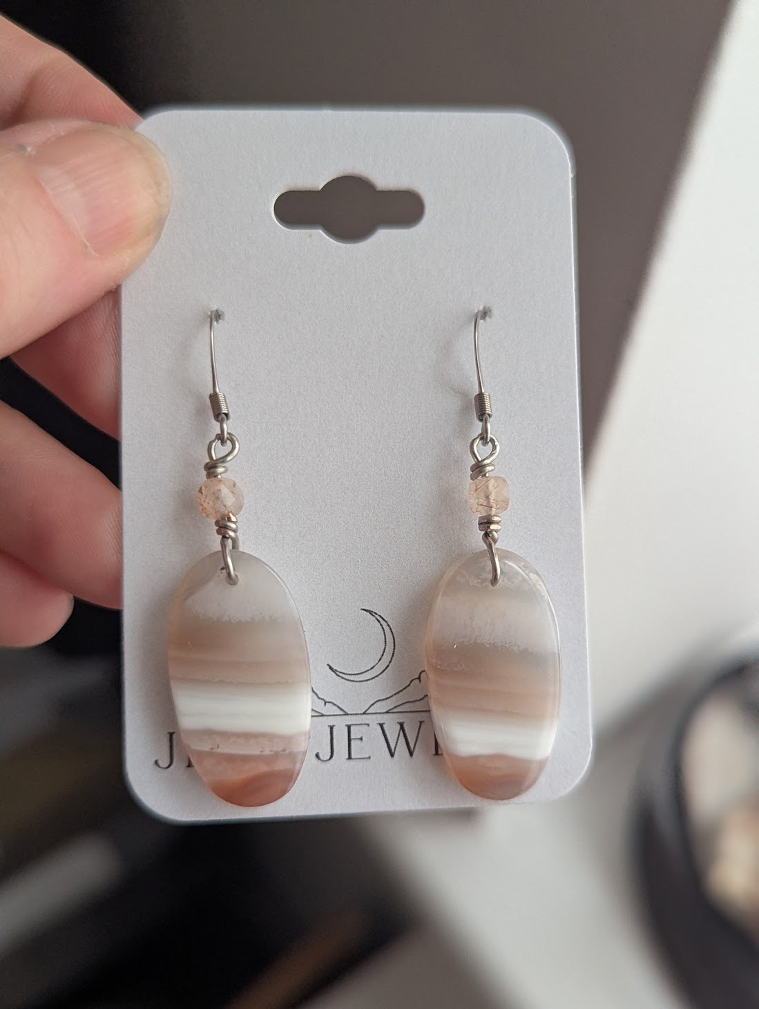 Red Botswana Agate Silver Earrings (Various Styles Available)