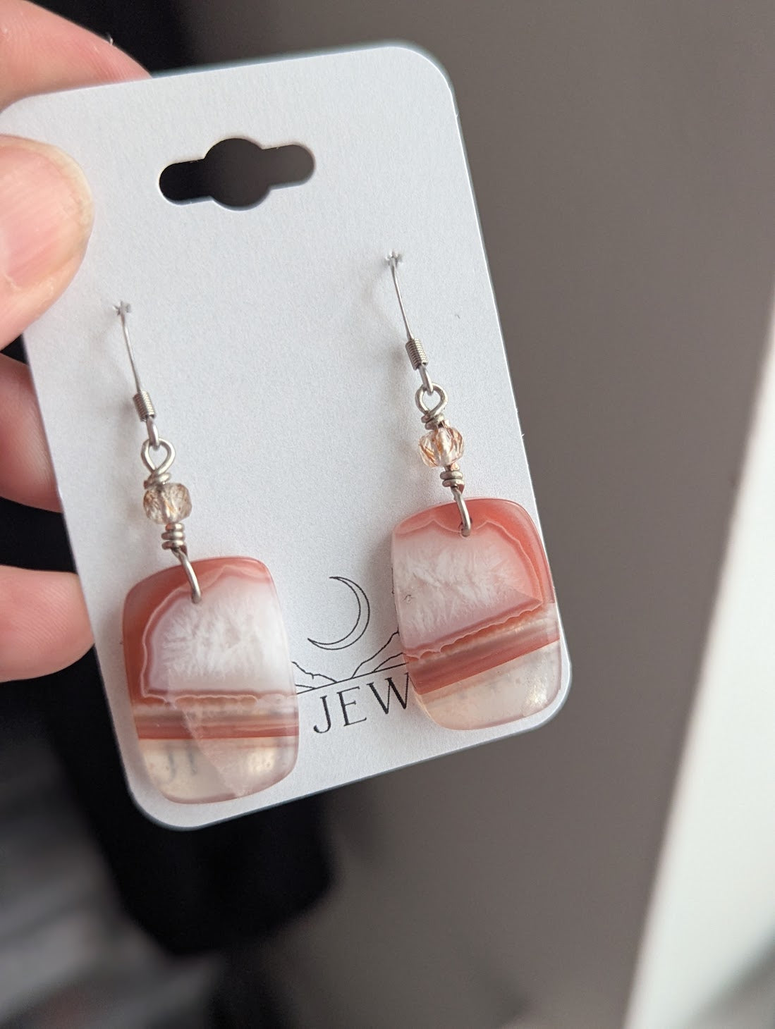 Red Botswana Agate Silver Earrings (Various Styles Available)