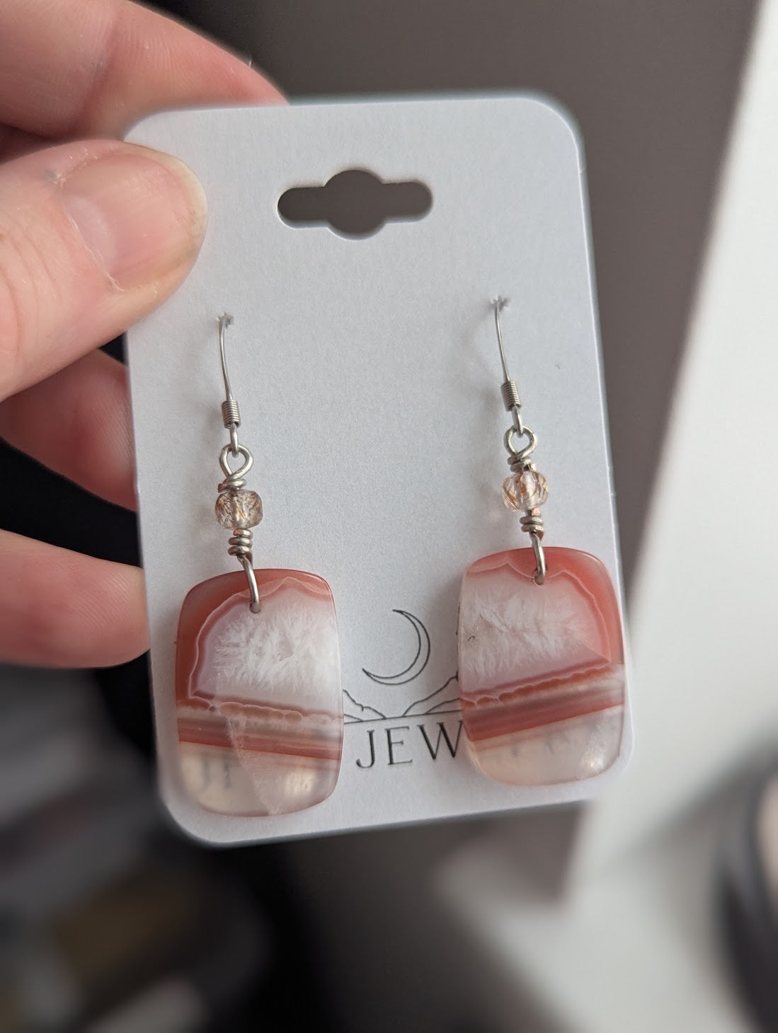 Red Botswana Agate Silver Earrings (Various Styles Available)