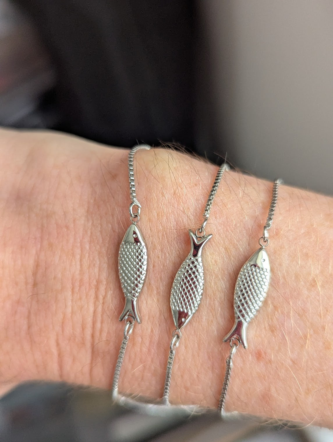 Silver Fish Slider Bracelet
