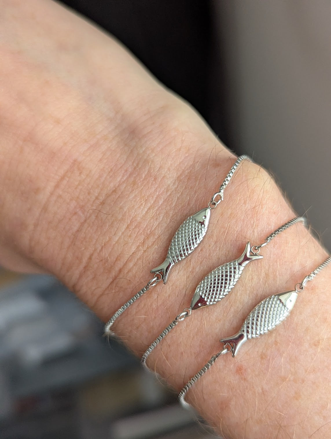 Silver Fish Slider Bracelet