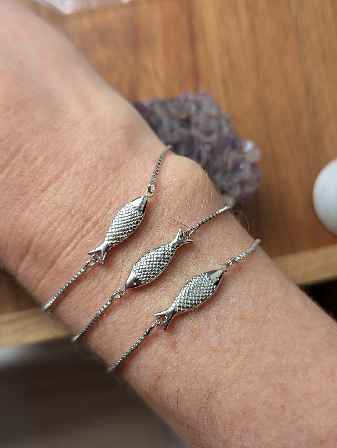 Silver Fish Slider Bracelet