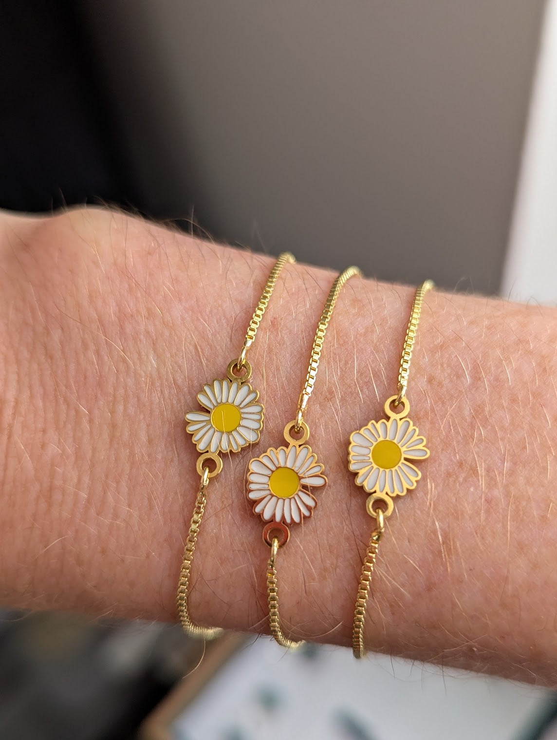 Daisy Gold Slider Bracelet