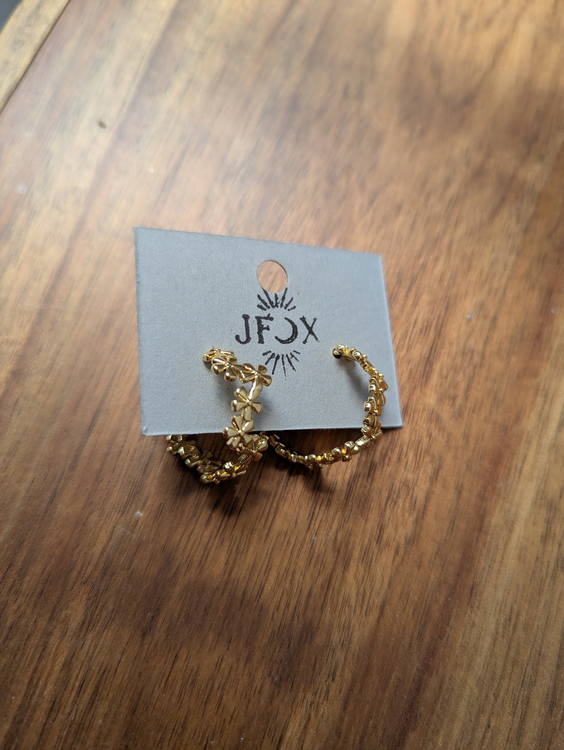 Gold Daisy Hoops