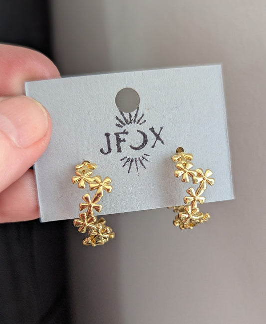 Gold Daisy Hoops