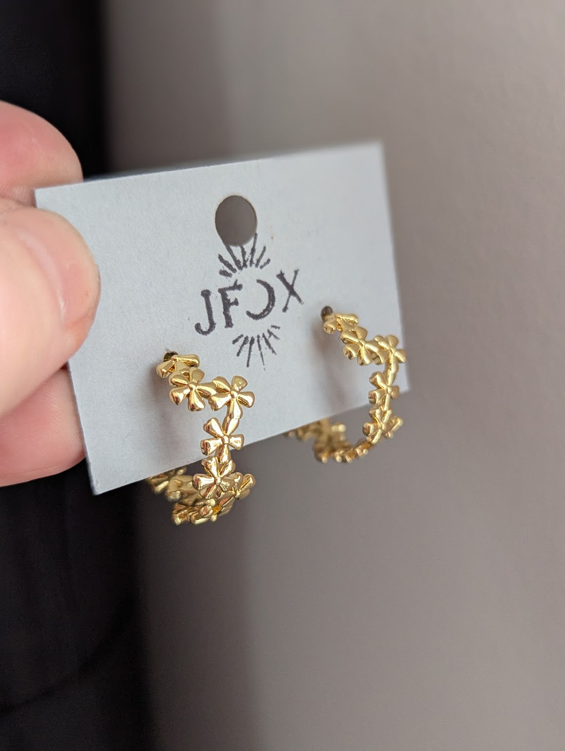 Gold Daisy Hoops
