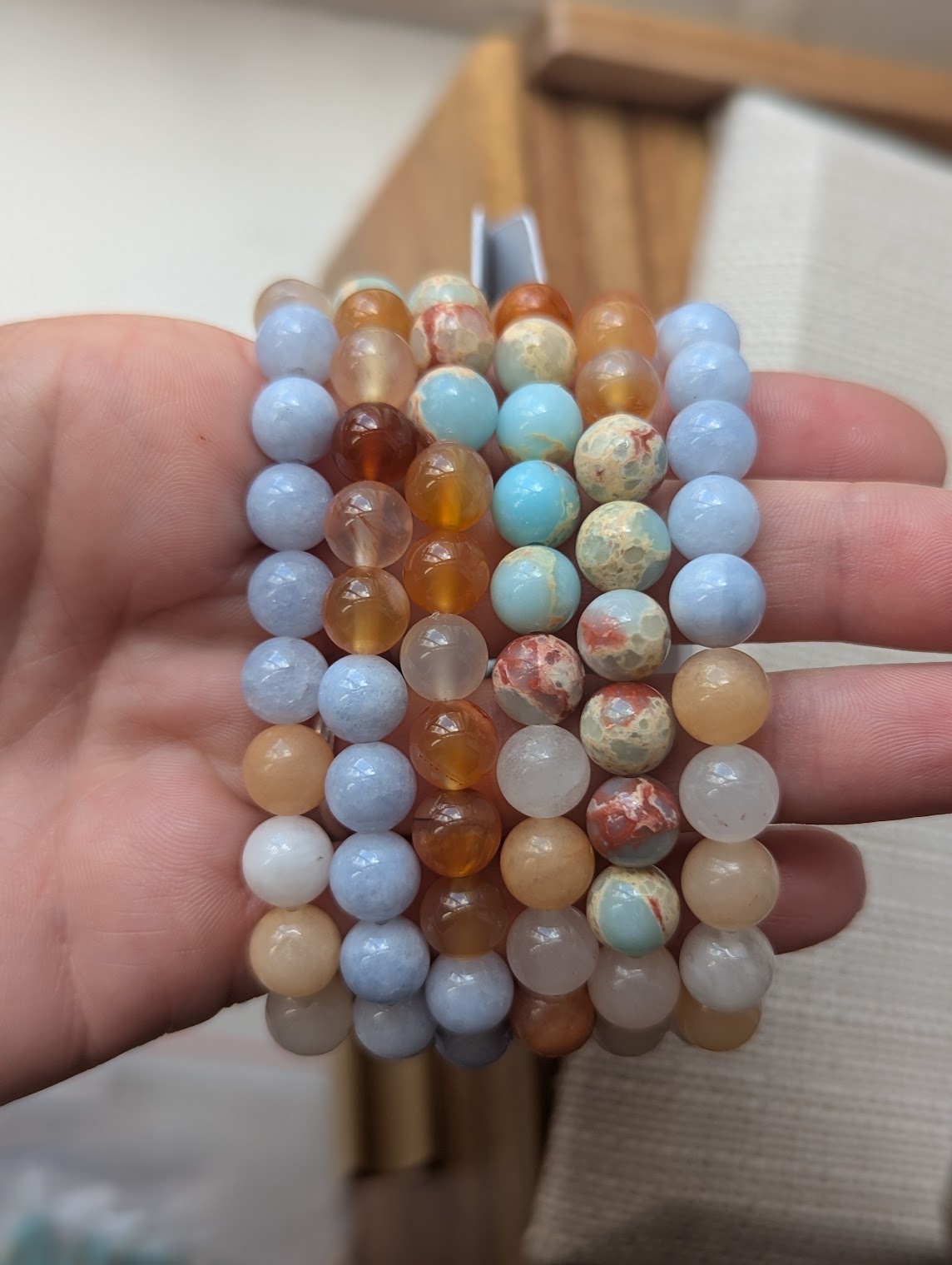 Sunset Mixed Stone Stretch Bracelet (Various Sizes Available)