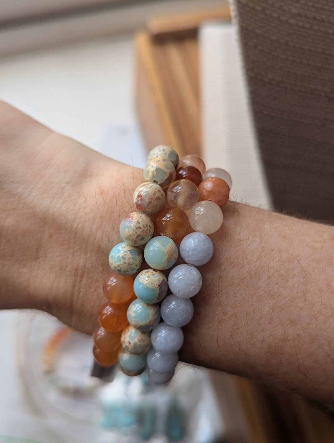 Sunset Mixed Stone Stretch Bracelet (Various Sizes Available)