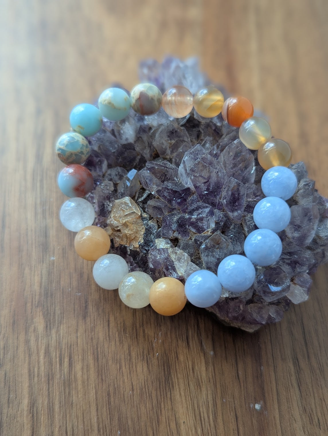 Sunset Mixed Stone Stretch Bracelet (Various Sizes Available)