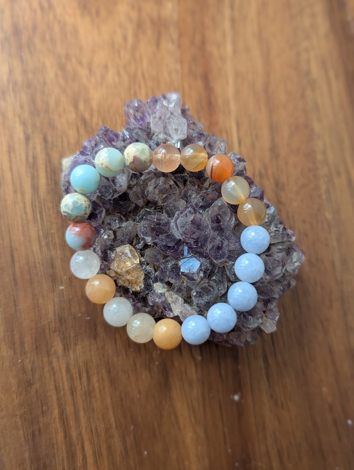 Sunset Mixed Stone Stretch Bracelet (Various Sizes Available)