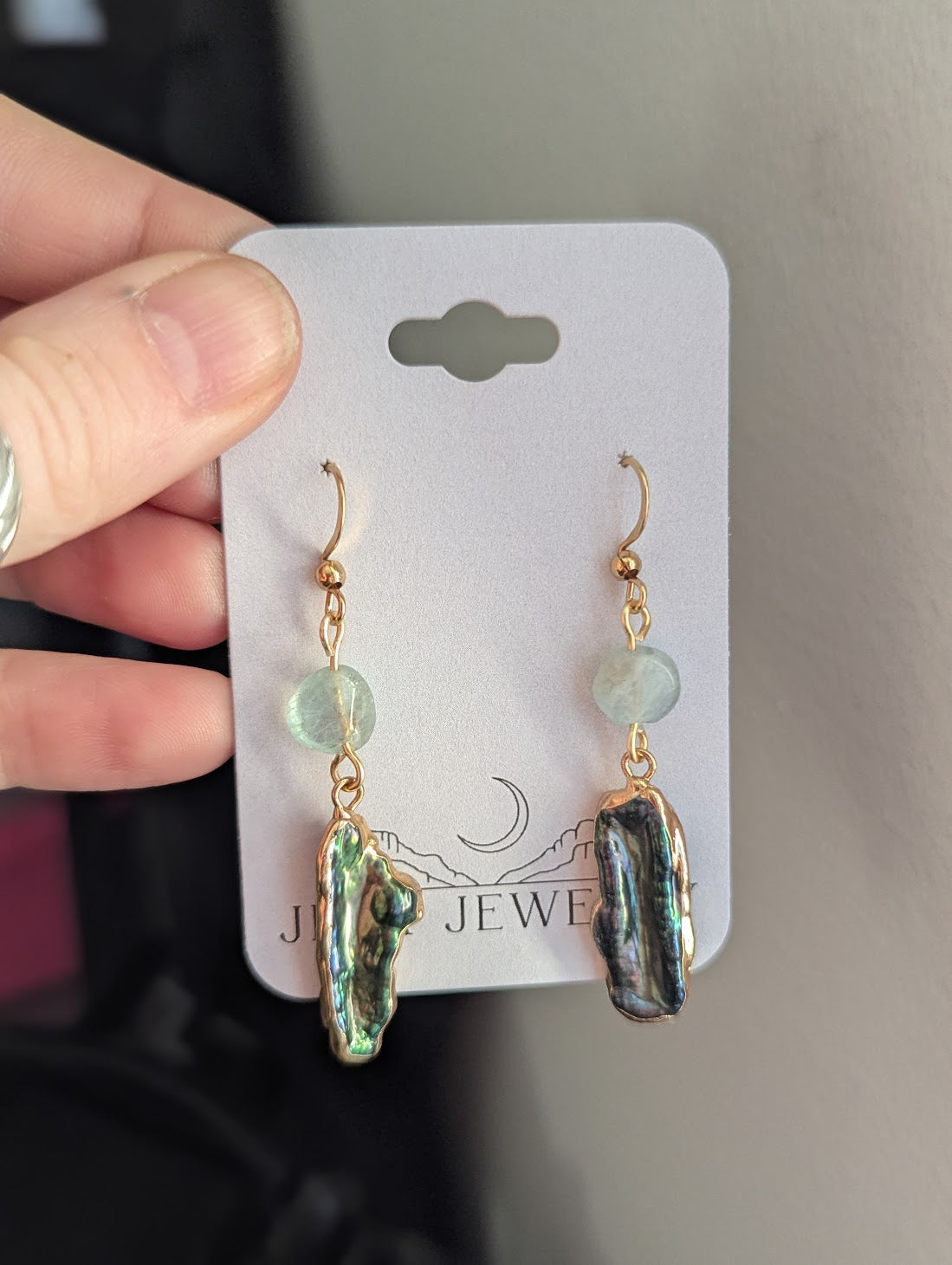 Blue Freshwater Pearl and Aquamarine Gold Earrings