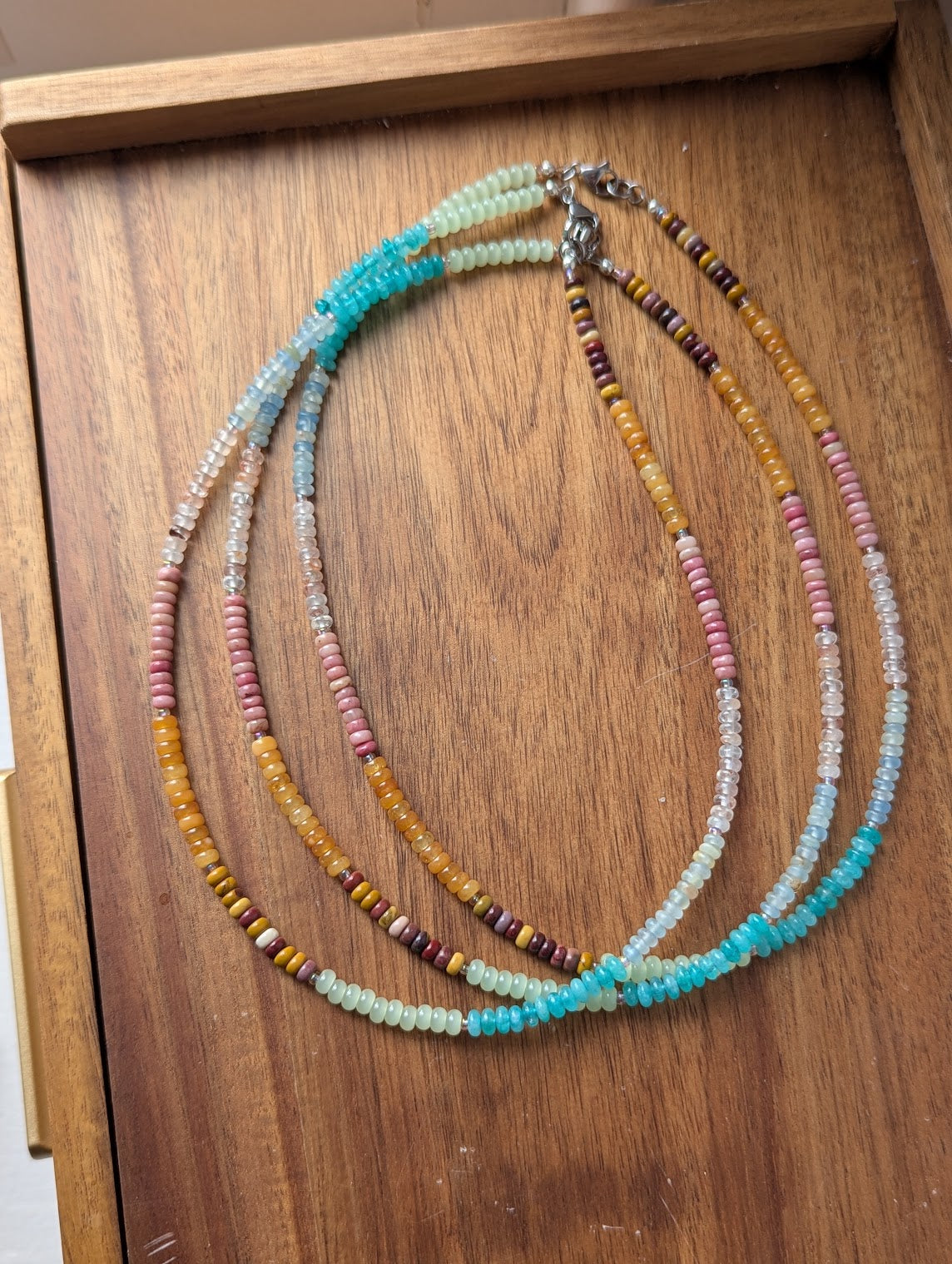 Sunset Small Rondelle Beaded Necklace
