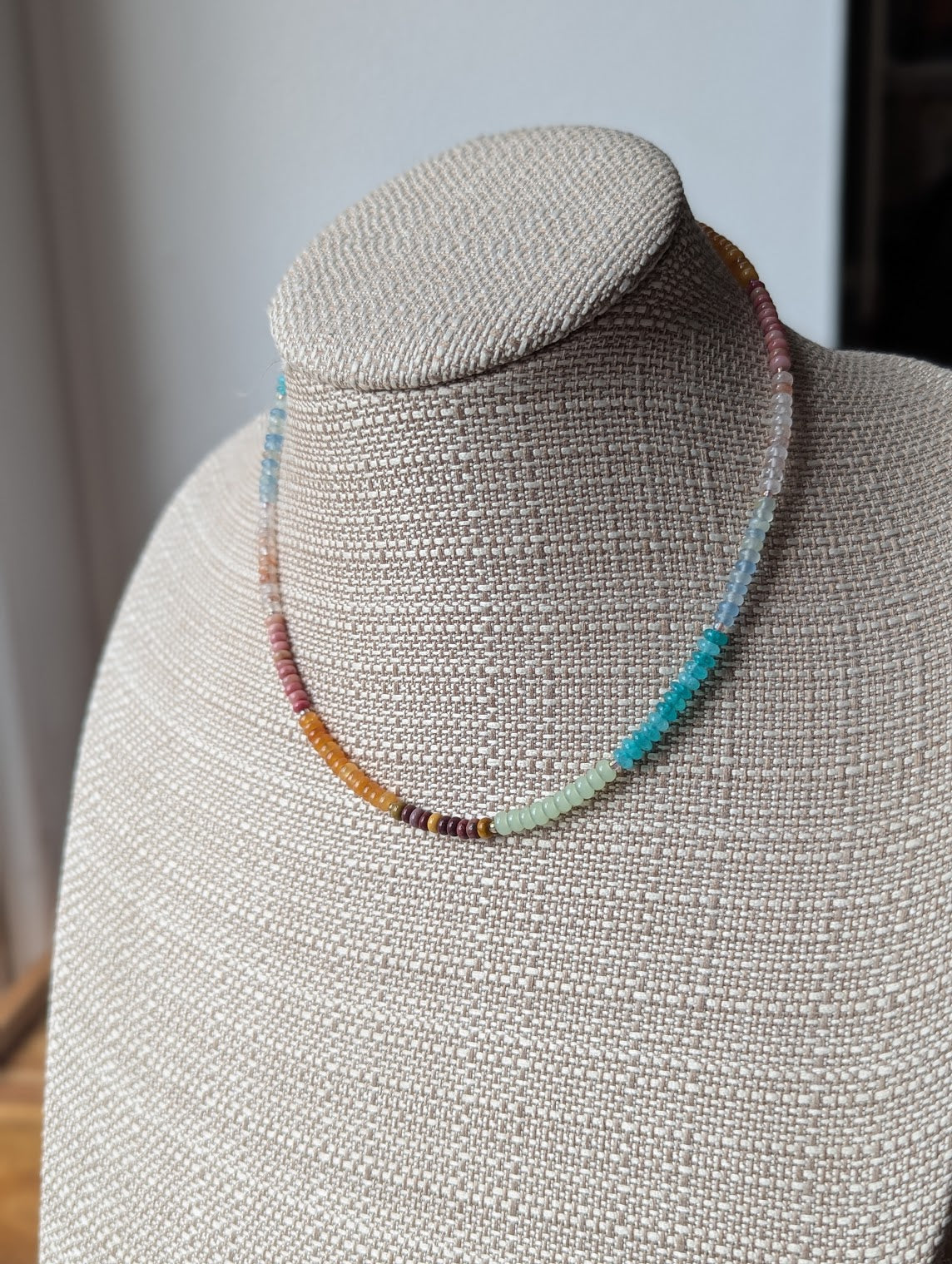 Sunset Small Rondelle Beaded Necklace