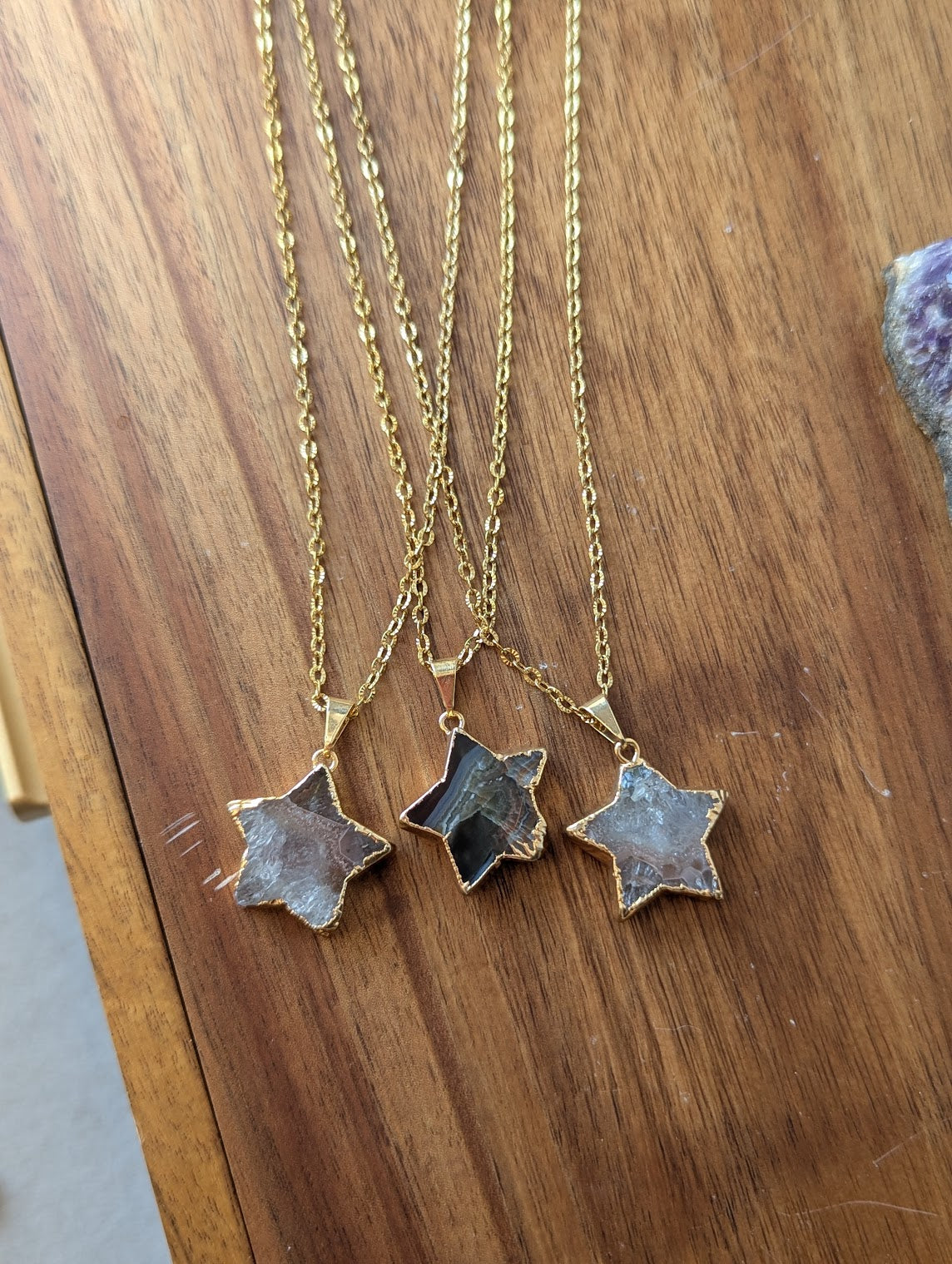 Amethyst Star Gold Necklace
