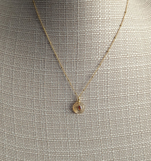Golden Rutile Red Zircon Gold Satellite Necklace