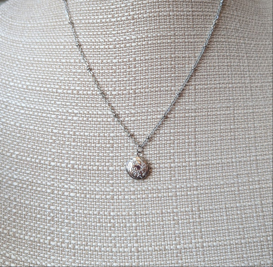 Small Silver Floral Locket