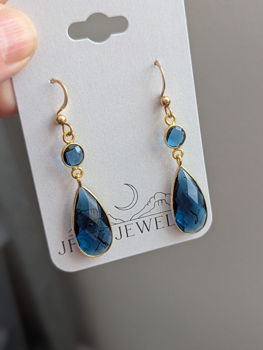 London Blue Topaz Faceted Duo Earrings
