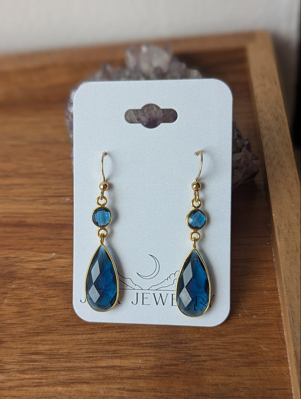 London Blue Topaz Faceted Duo Earrings