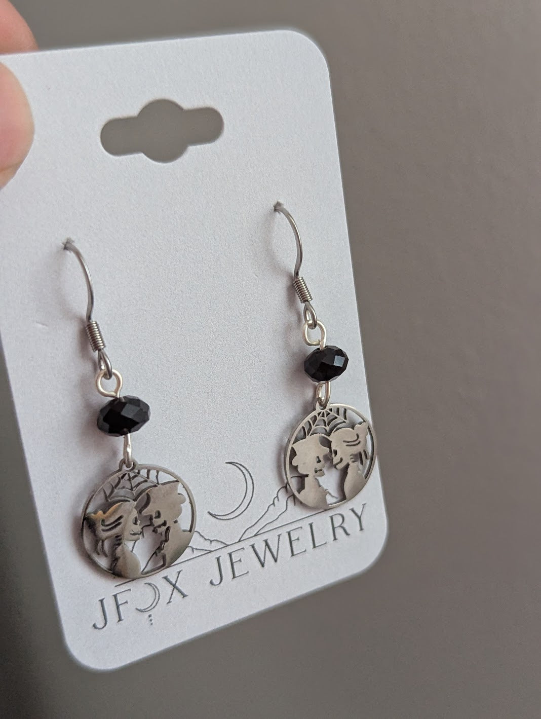 Skeleton Couple Silver Earrings