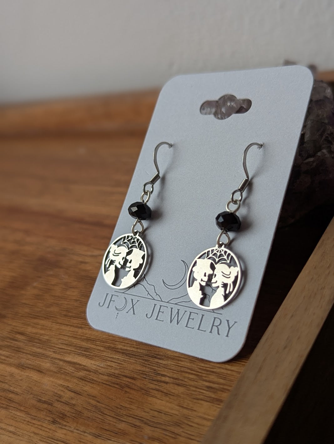 Skeleton Couple Silver Earrings