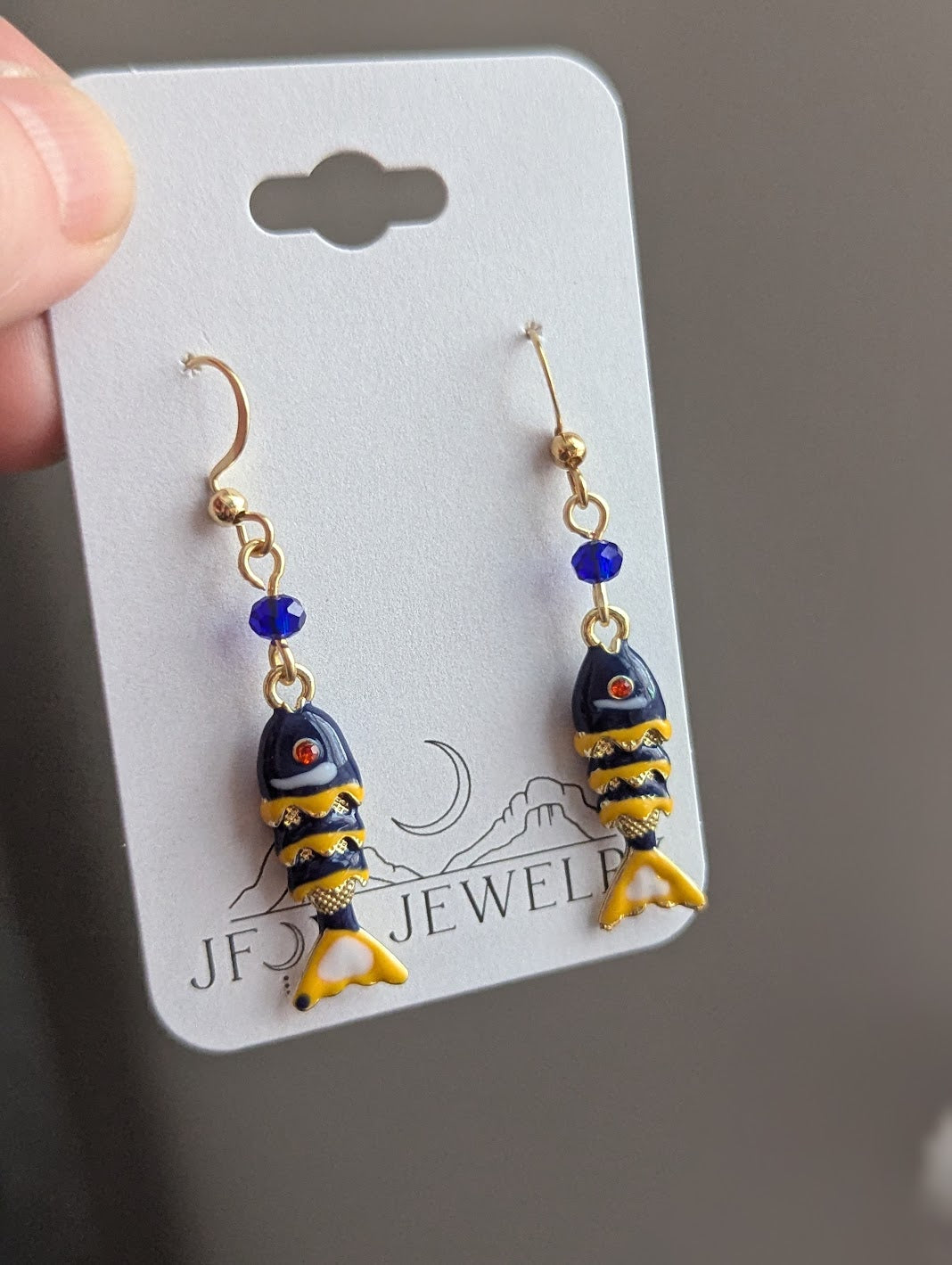 Blue and Yellow Fishy Earrings