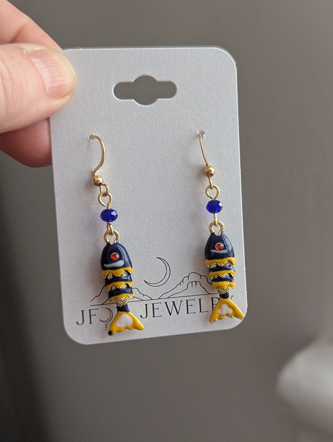 Blue and Yellow Fishy Earrings