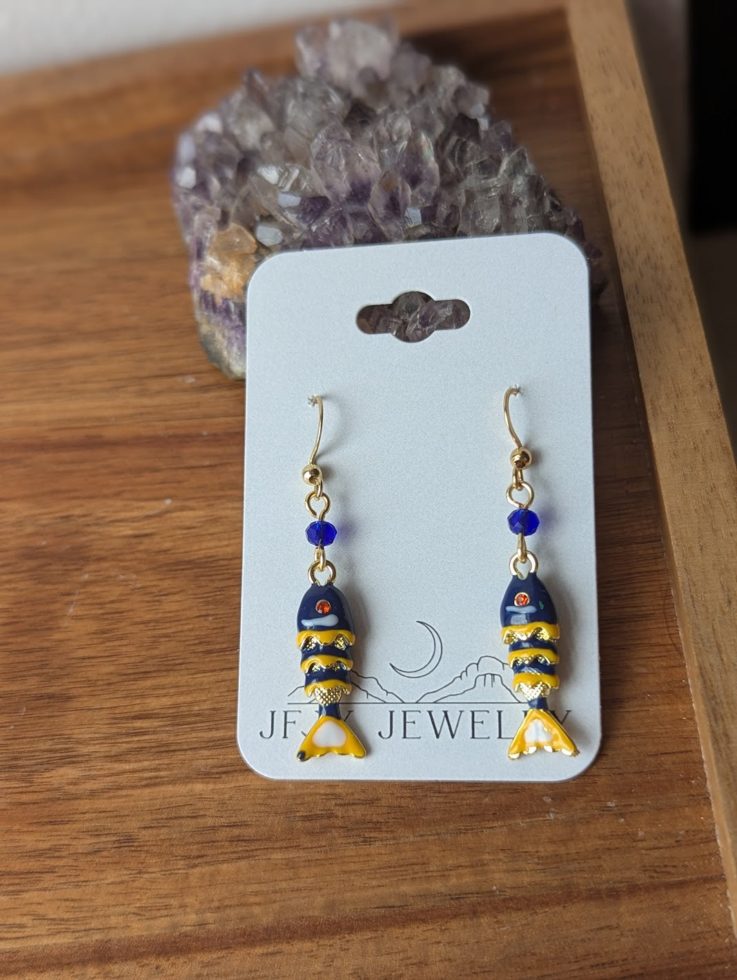 Blue and Yellow Fishy Earrings