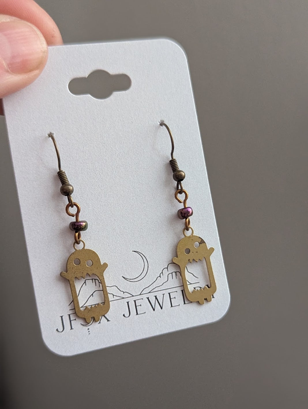 Brass Monster Earrings